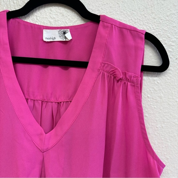 Everleigh Pink Sleeveless Blouse with Ruffles Size L - Picture 3 of 6